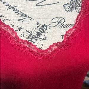 Elegant Red Lace Trim Camisole